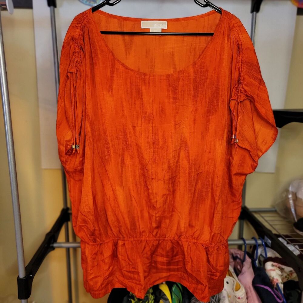 Michael Kors Blouse Short Sleeve Orange - Size 3XL